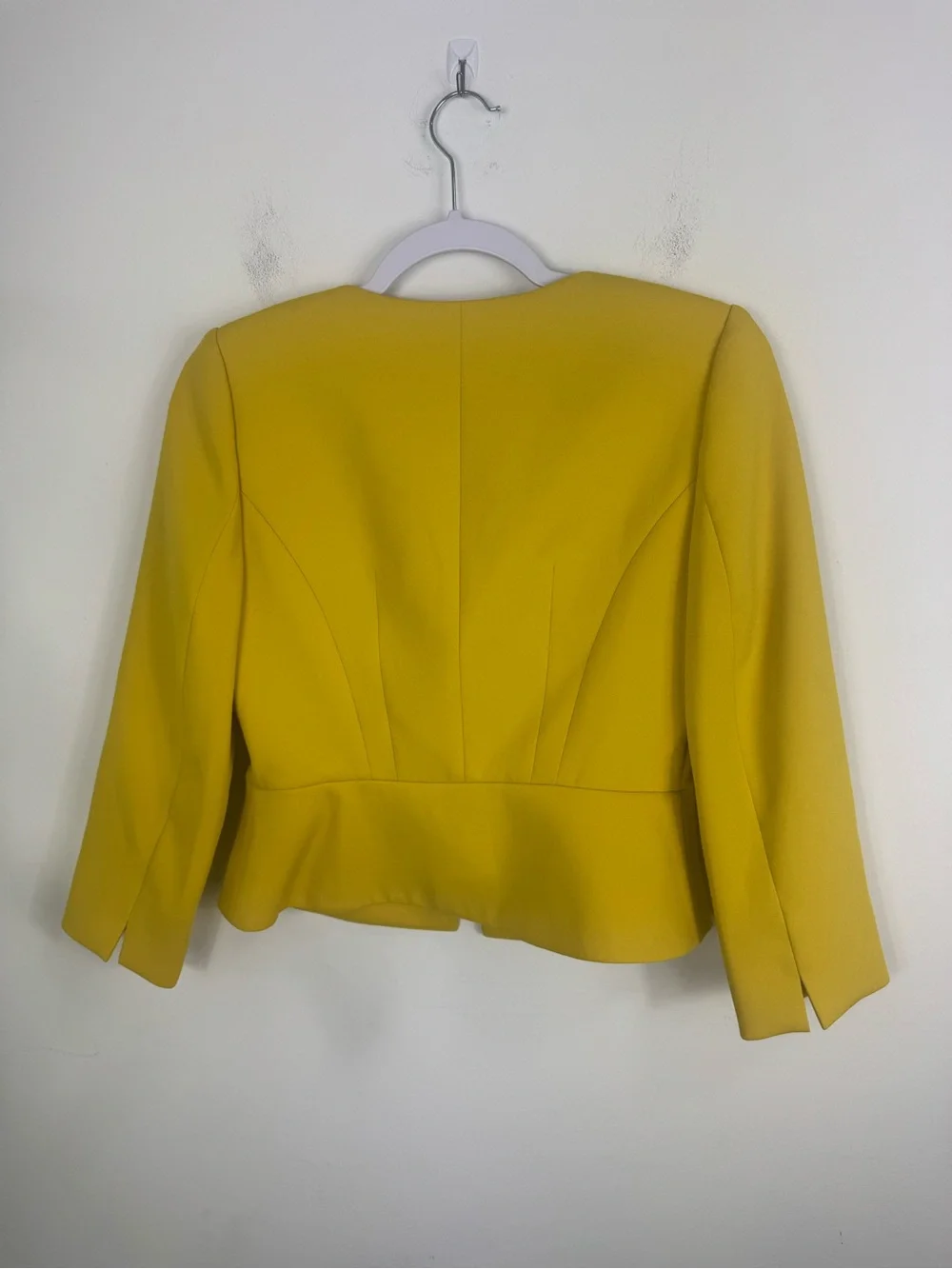Hobbs London Harper Square Jacket Yellow Peplum Blazer Size 4 NWT